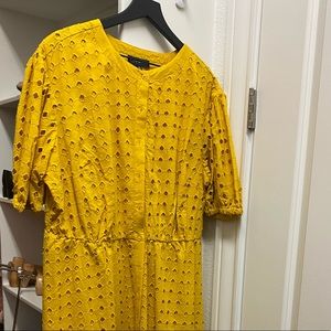Gold eyelet dress